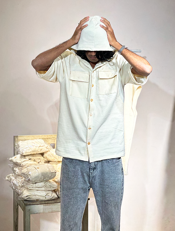 5 sleeve hoodie Shirt Double pocket