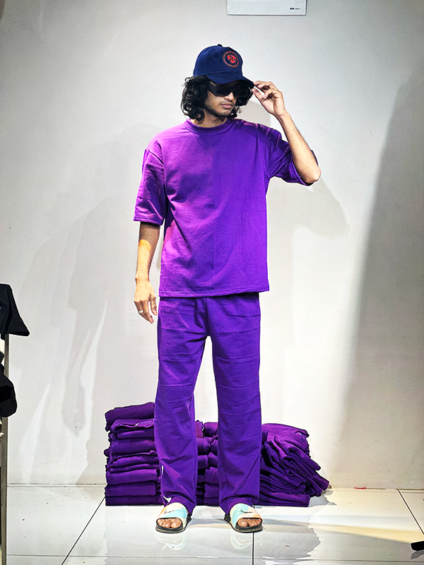 Purple Oversized Tee & Pant Set