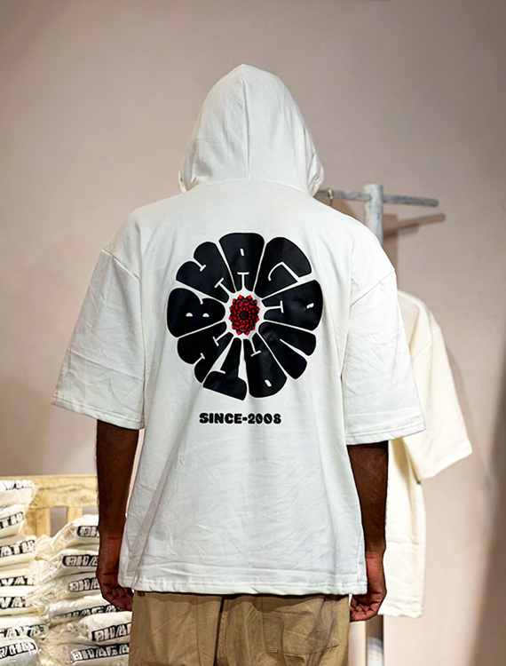 white 5 sleeve hoodie 11*11 back print