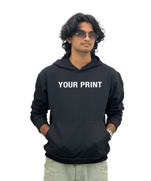 Custom Name Print Black hoodie Helvetica