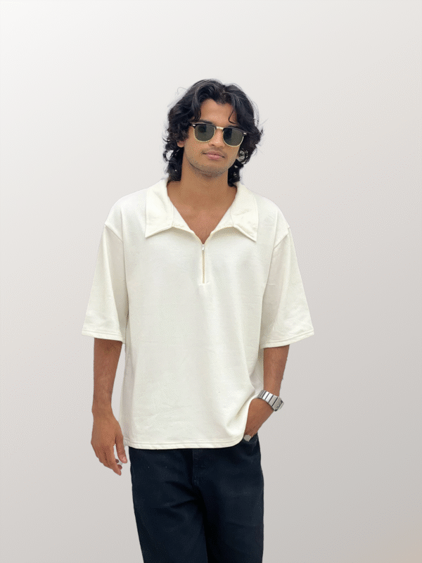 Five sleeve Polo T-shirt Zipper