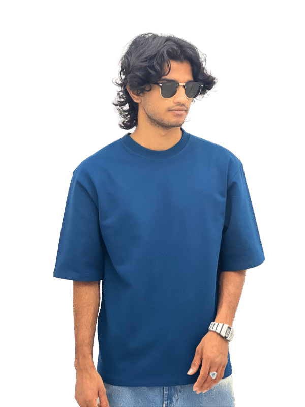 Petrol Blue French Terry Five sleeve