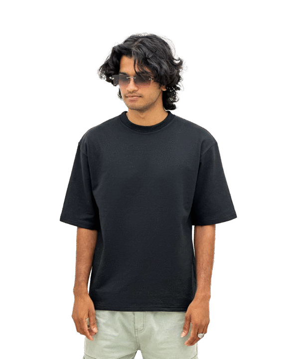 Black OE French Terry Five sleeve