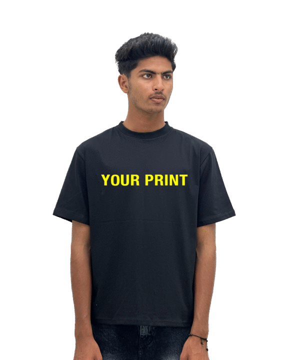 Custom Name print Black normal sleeve tees