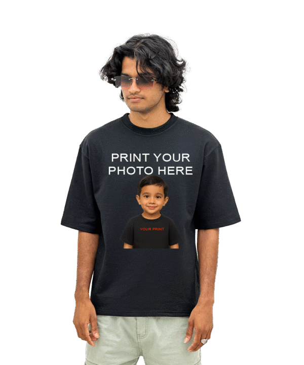 Custom photo print Black normal sleeve tees