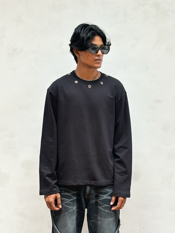 Studded Black Fullsleeve tee