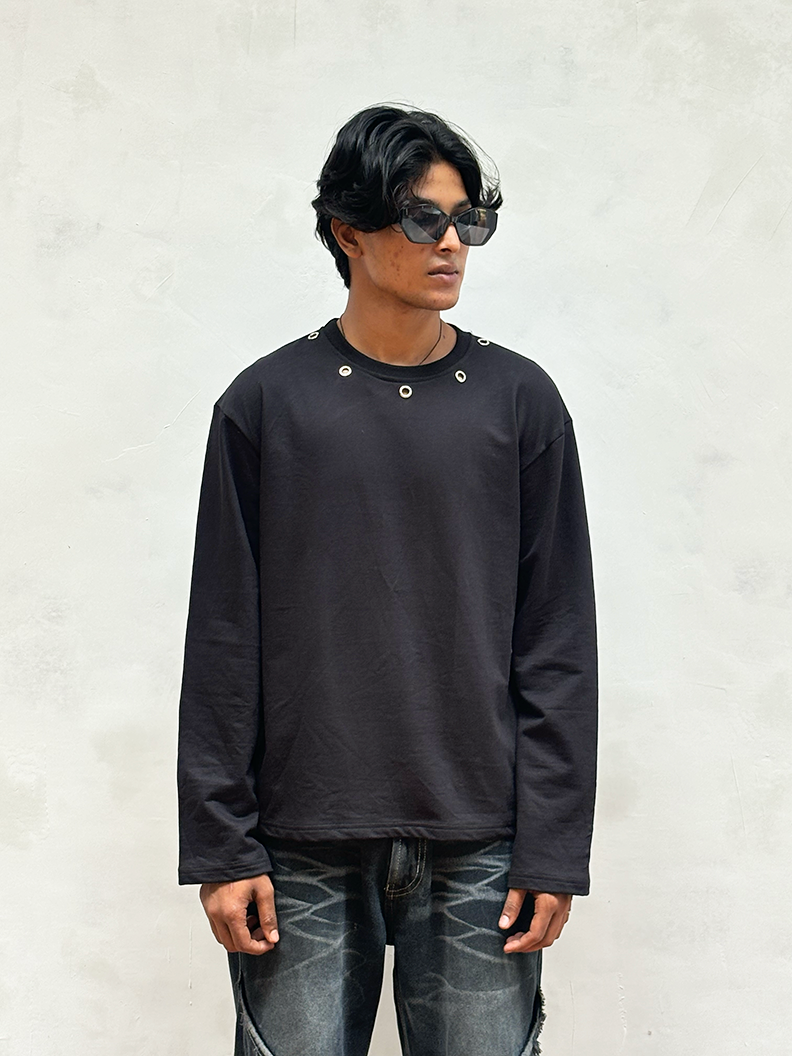 Studded Black Fullsleeve tee