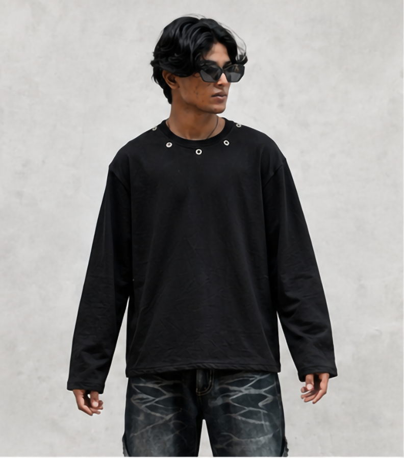 Studded Black Fullsleeve tee - Image 2