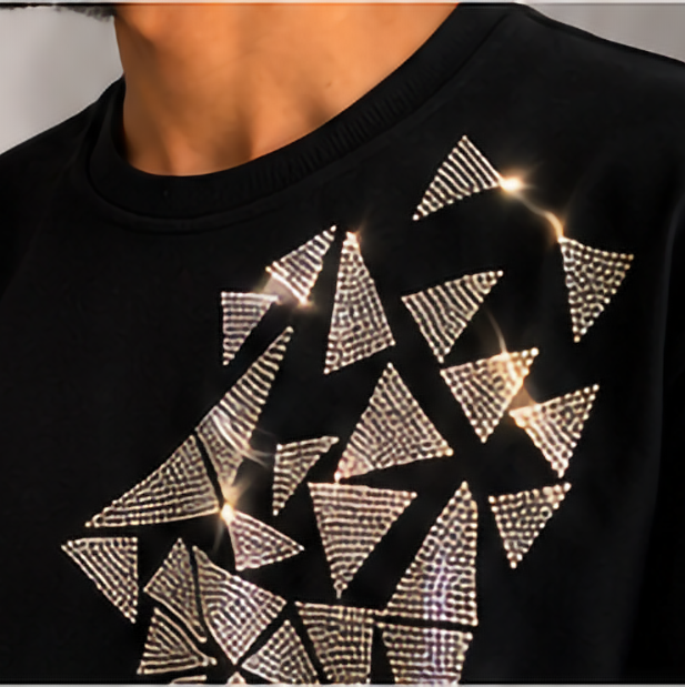 silver triangle stone oversized tee - Image 3